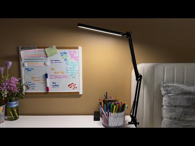 LED Desk Lamp, Adjustable Swing Arm Desk Lamp with Clamp