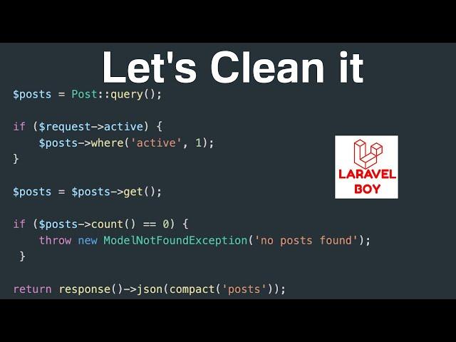 Laravel clean code | reduce using if statement