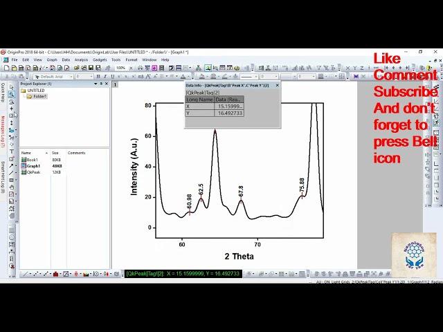 How to find peaks with one click in origin