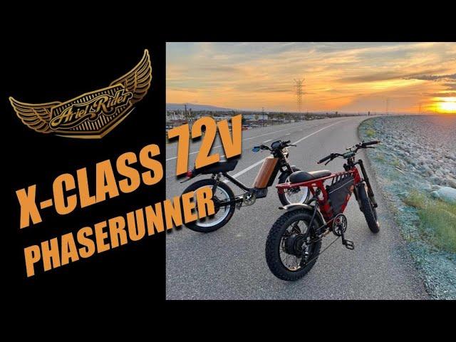 Grin Phaserunner controller on Ariel Rider X Class 72v ebike test run ride with ONYX CTY 2 motorbike