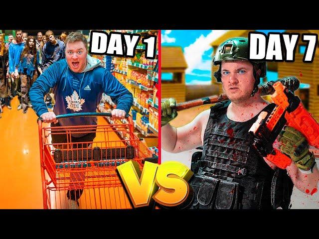 7 Days Zombie Survival Challenge IRL! Ultimate Day 1 VS 7 Zombie Survival!