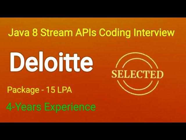 Deloitte Java 8 Stream APIs Coding Interview | Deloitte Java Interview Questions