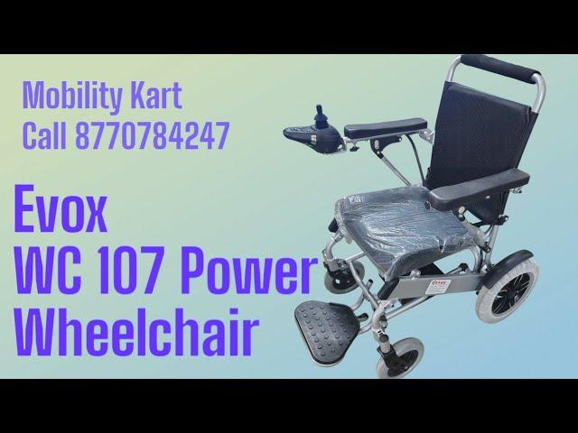 New Upgraded Evox WC 107 Lightweight Compact Folding Travel ‍Power Wheelchair with Wireless Remote
