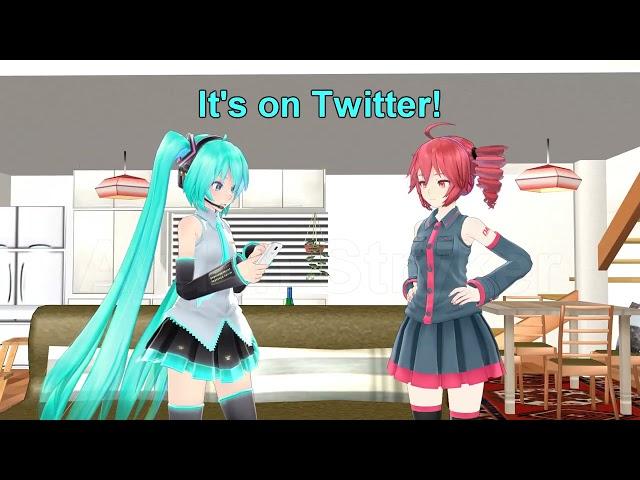 [MMD Talkloid] Miku announces the Triple Baka squad about her new V6 Voicebank