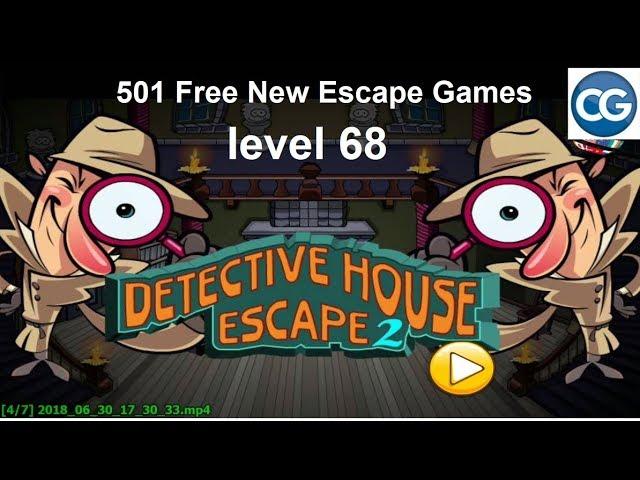 [Walkthrough] 501 Free New Escape Games level 68 - Detective house escape 2 - Complete Game