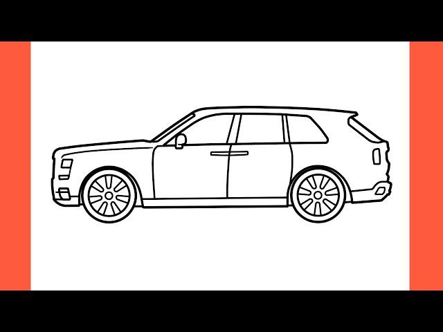 How to draw a ROLLS ROYCE CULLINAN easy / drawing rolls-royce suv car step by step