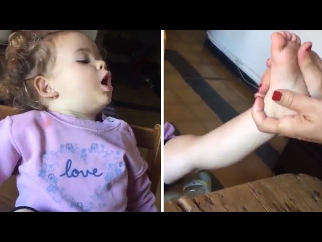 Little girl has priceless facial expressions during massage #shorts