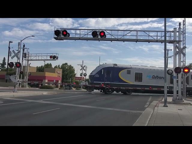 Amtrak California San Joaquin train 713 passing McKinley Ave Fresno ca