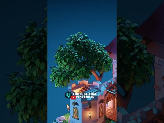 Creating a stylized tree in Blender! #shorts