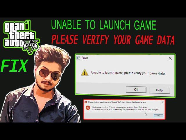 HOW TO FIX "GTA 5 UNABLE TO LAUNCH GAME ERROR" ll PLEASE VERIFY YOUR GAME DATA ll by borntoplaygames