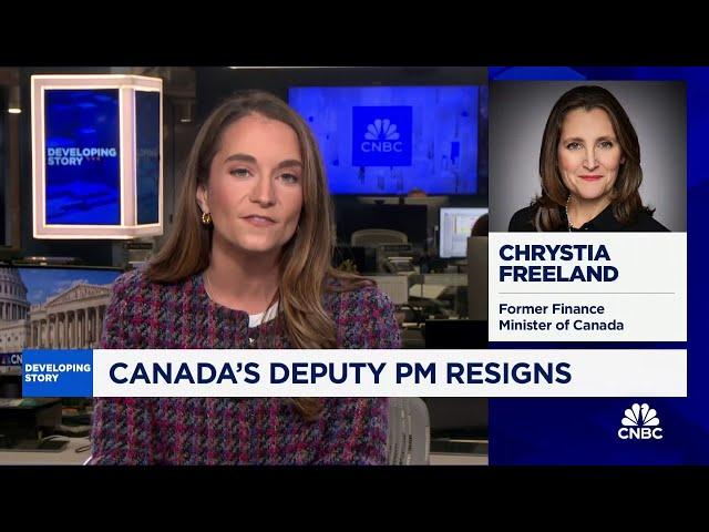 Canada's Deputy Prime Minister resigns, warns of Trump tariff threat to country