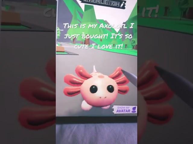 OMG I GOT AN AXOLOTL! #adoptme #roblox #shorts