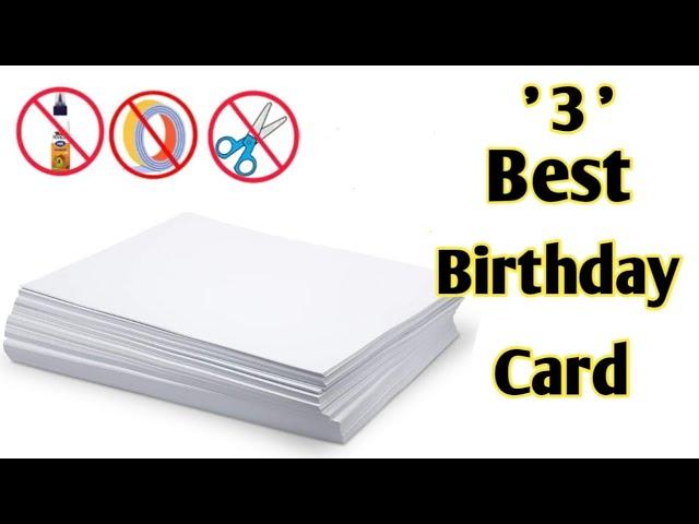 3 Easy & Beautiful Happy Birthday card | handmade birthday greeting card | how to make birthday card