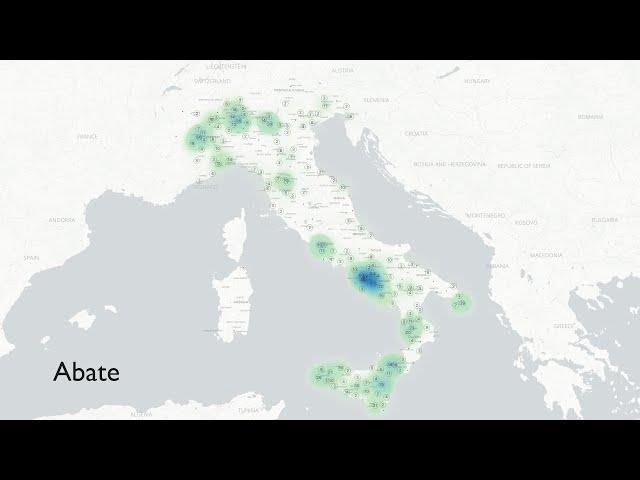 Maps of 45,000 Surnames in Italy