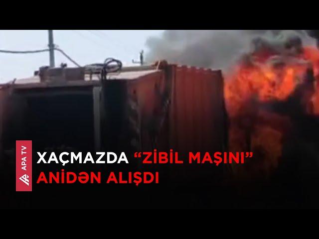 Hadisə nəticəsində yük avtomobili yanaraq külə döndü – APA TV