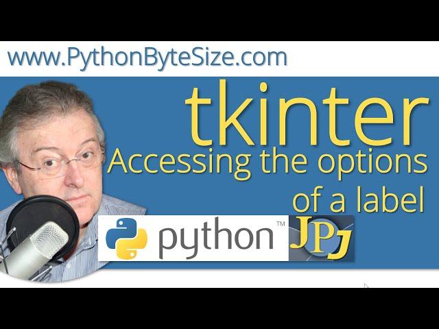 How to access the options of a Python tkinter label