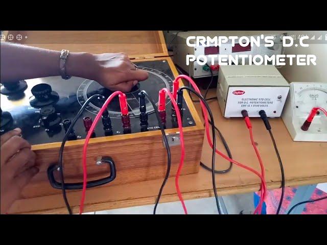 Crompton dc potentiometer demonstration in electrical measurements lab