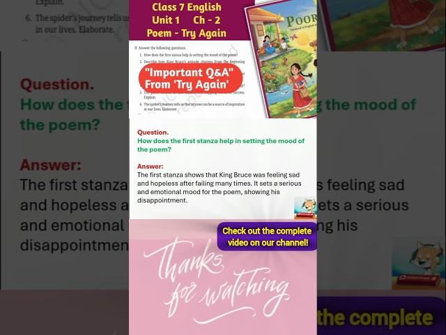 Try Again Poem – All Q&A in 1 Minute | Class 7 English NCERT 2024 #Shorts