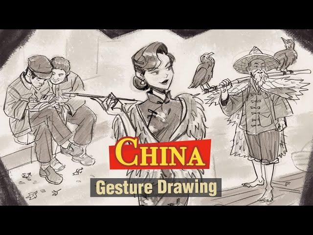 Gesture Drawing #95- China (Sketch with me)