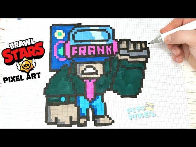 DJ ФРЭНК из ИГРЫ BRAWL STARS РИСУНКИ ПО КЛЕТОЧКАМ -PIXEL ART