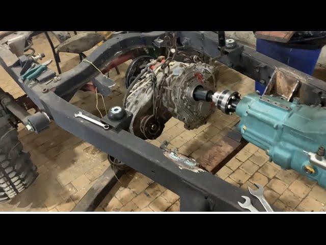 Уаз-469. Установка Раздатки  Nissan Patrol Y-61 Part 1