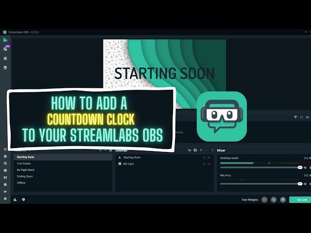 How To Set Up A Countdown Clock In Streamlabs OBS - #Shorts