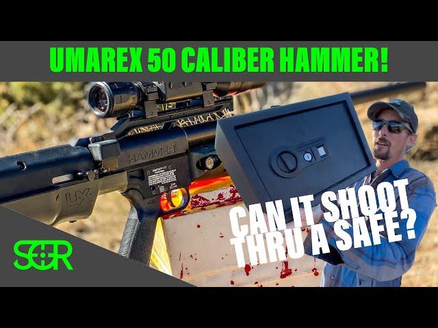 50 CALIBER AIRGUN vs A SAFE!! UMAREX HAMMER - REVIEW AND 100 YARD TESTING