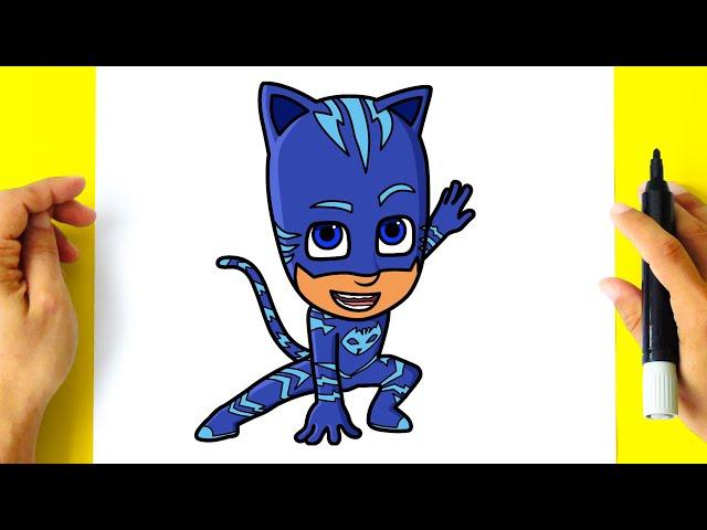 How to DRAW CATBOY - PJ MASKS