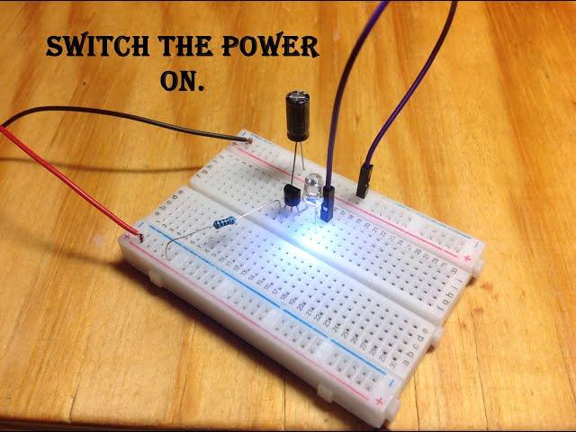 Single LED Flasher Circuit using a Breadboard