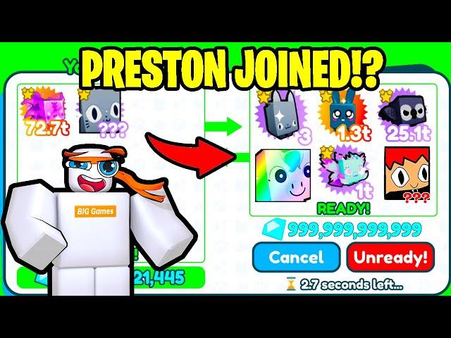  Preston Joins my Game and THIS HAPPENED... (Pet Simulator X)