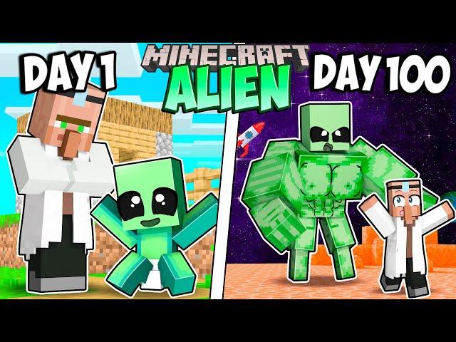 I Survived 100 Days as an ALIEN in Minecraft