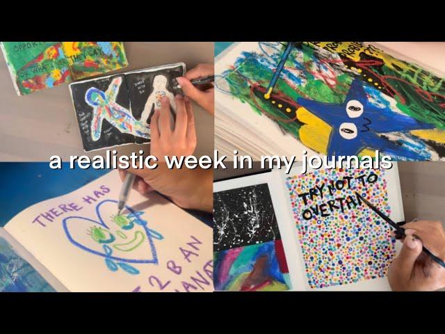 a realistic week in my journals  || how I use my notebooks: art journal, planner, sketchbook