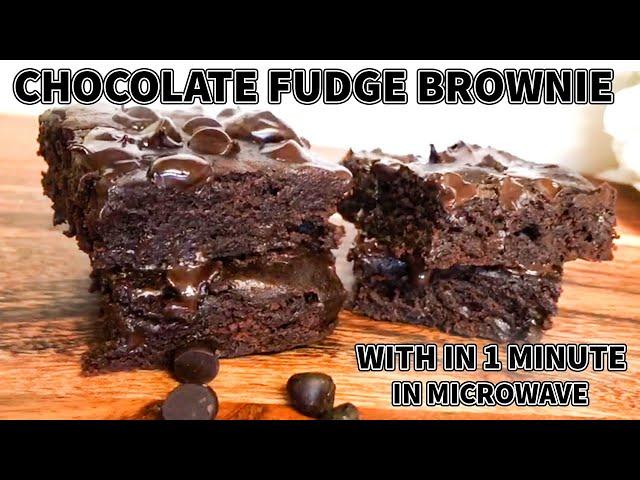 Chocolate Brownie | Best 1 Minute Microwave BROWNIE (Eggless) | Chocolate Fudge Brownie Recipe