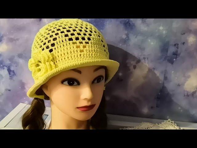 ЛЕТНЯЯ ажурная ШЛЯПА крючком. Вязание крючком для начинающих.