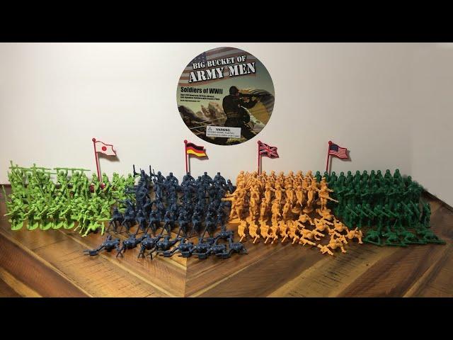 200+ WW2 PLASTIC ARMY MEN BUCKET SCS DIRECT (Stop Motion Review) Episode 4