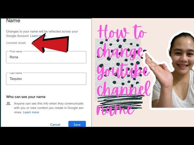 How to Change YouTube Channel Name (Tagalog) | Paano Palitan ang YouTube Channel Name | Rona Taquiso