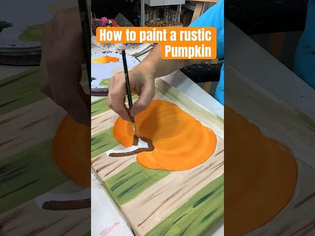 Rustic Pumpkin Painting DIY (Fall Decor) #paintingtechniques #acrylictechniques #short #fallart