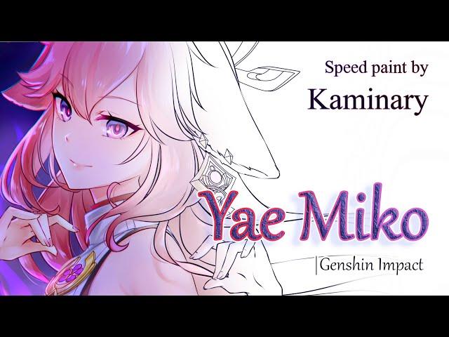 Yae Miko | Genshin Impact I Speed paint (SAI) by Kaminary