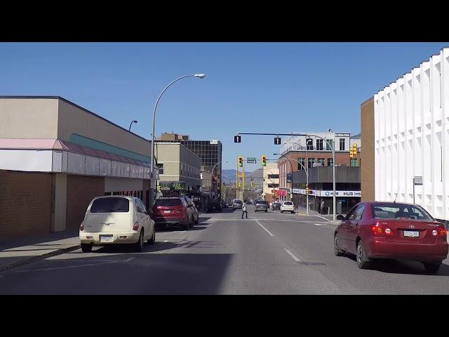 Driving in KAMLOOPS BC (British Columbia Canada) - City Centre/Downtown Area