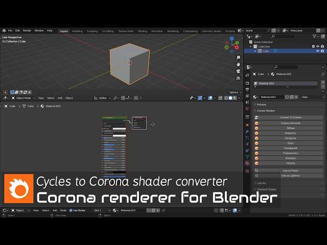 Corona renderer for Blender 3.x | Cycles to Corona shader converter (early progress)