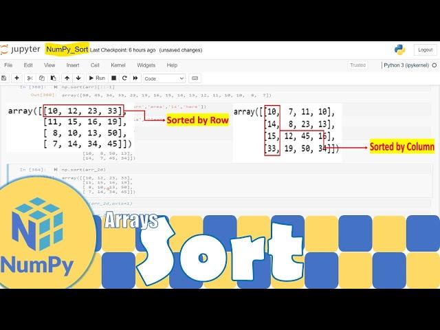 Python NumPy|Sorting a Numpy Array | Python for Beginners | Learnerea