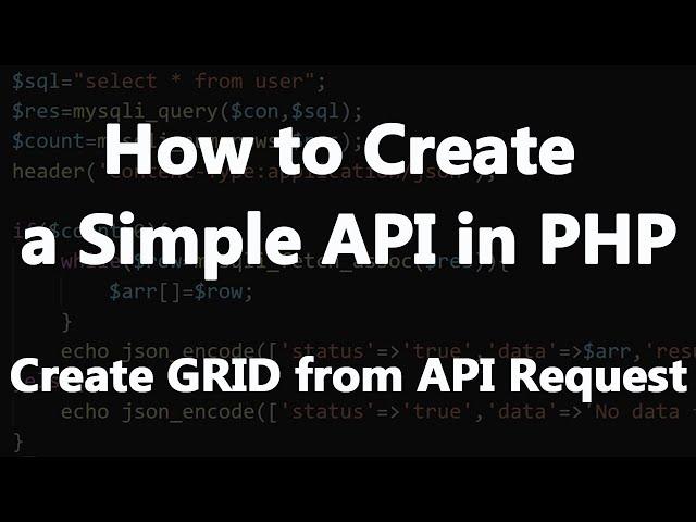 How to Create a Simple API in PHP