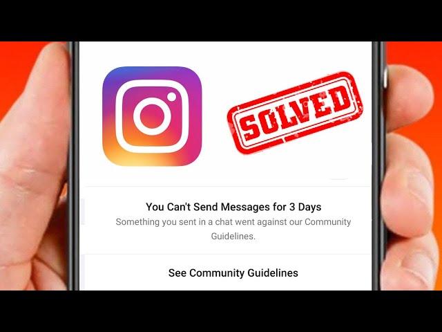 How to Fix" Instagram You Can't Send Messages For 3 Days" Problem Solved | iPhone