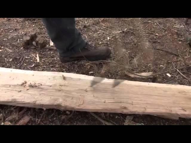 Woodworking with a stone adze