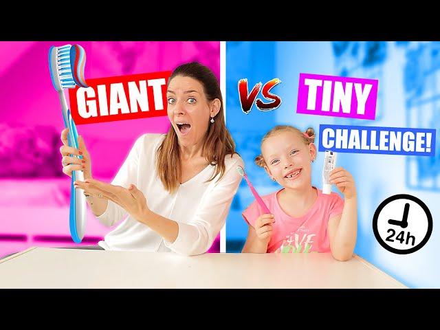 GIANT vs. TINY CHALLENGE!! [24 uur Challenge] DeZoeteZusjes