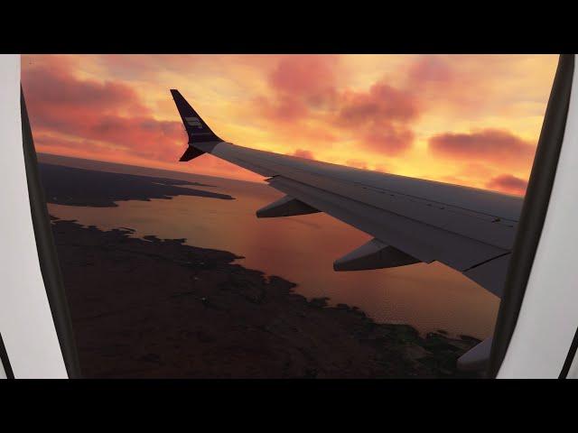 Sunset Departure out of Keflavik Int Airport (BIKF) | iFly 737 MAX 8 | MSFS