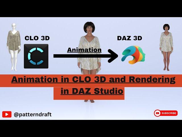 Garment Animation in CLO3D and Rendering in DAZ Studio | Daz to CLO 3D and back to Daz 3D  again