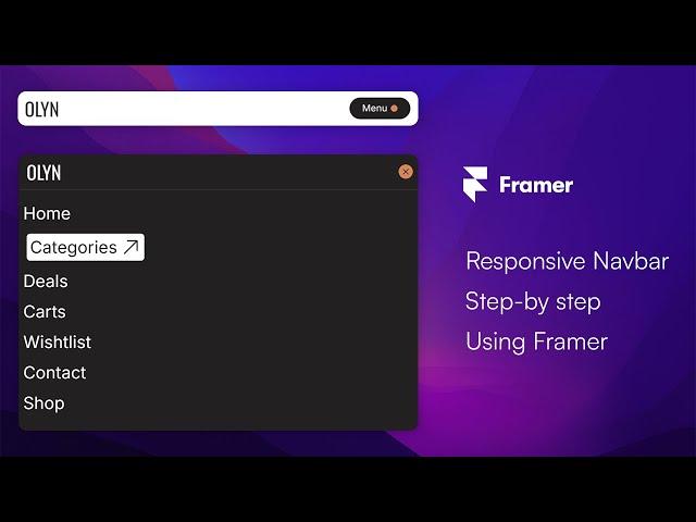 How to Create a Modern Responsive Navbar/Menu Using Framer | Step-by-Step Tutorial