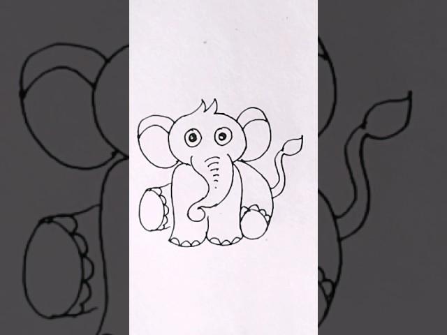 Elephant drawing easily #shrot #shrot videos #tutorial #art #drawing #easy drawing