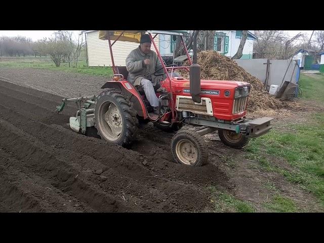 Японский минитрактор янмар Yanmar фреза с окучниками